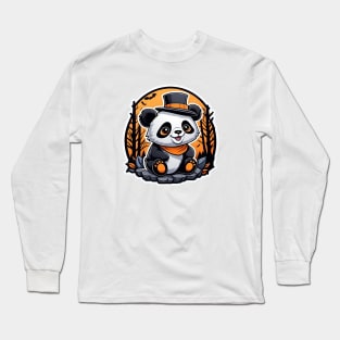 A panda bear wearing a top hat Long Sleeve T-Shirt